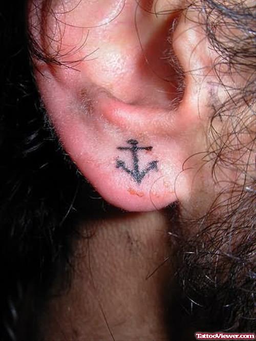 Tiny Anchor Sign On Ear