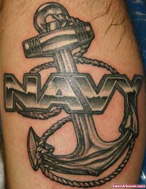 Anchor Grey Tattoo