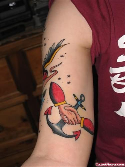 Anchor & Hand Tattoo
