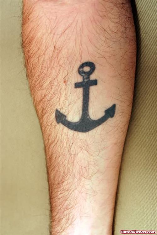 Black Anchor Tattoo On Arm