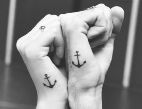 Anchor Tattoo On Hand For Couple