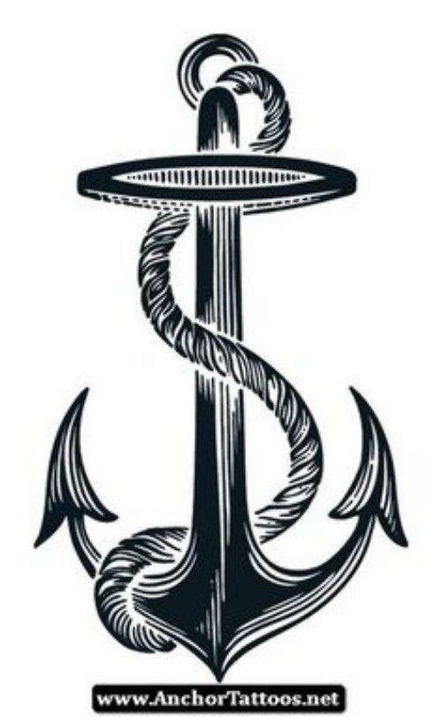 Anchor Tattoo Design With Rope