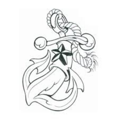 Nautical Star And Anchor Tattoo Design