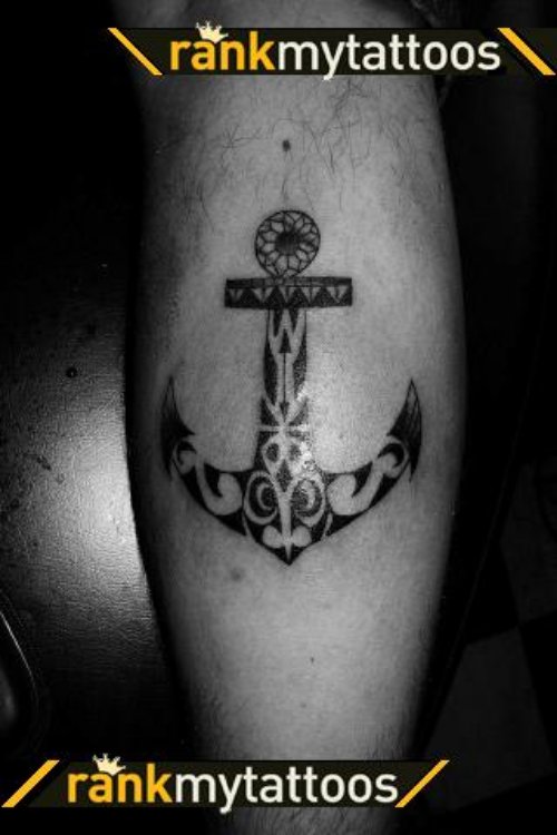 Black Celtic Anchor Tattoo