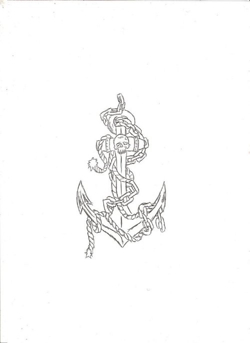 Anchor Tattoo With Rope Tattoo Design