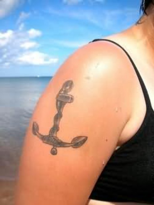 Anchor Tattoo Design On Shoulder