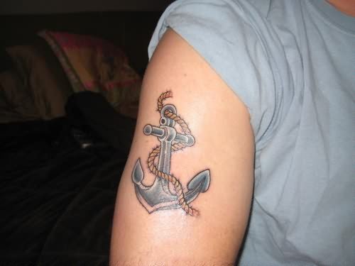 Anchor Tattoo On Muscles For Men