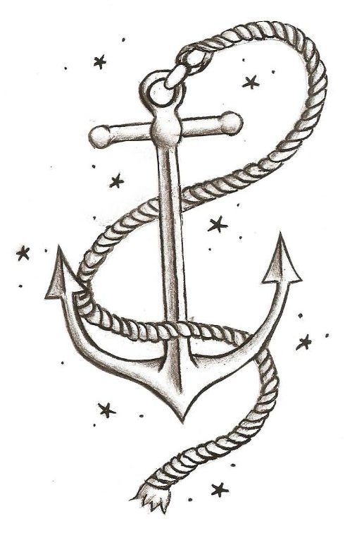 Nice Rope Anchor Tattoo Sample