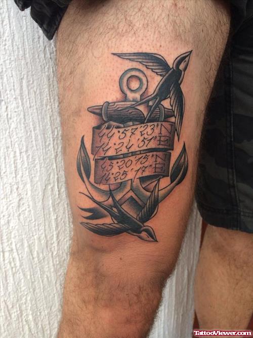 anchor and birds tattoo