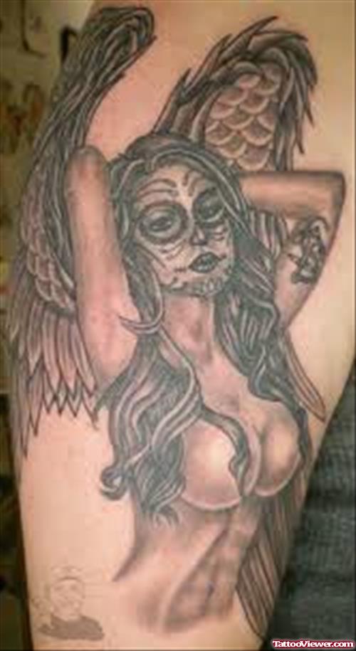 Dia De Los Muertos Angel Tattoo