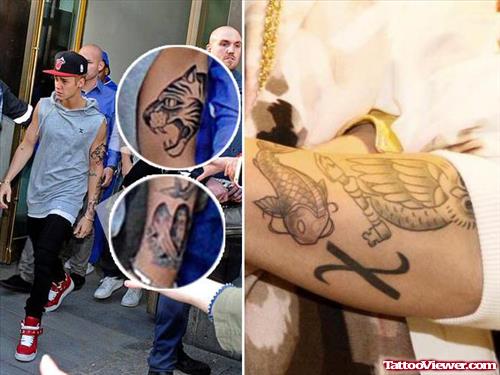 Justin Bieber Left Arm Angel Tattoo