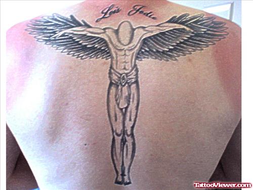 Male Guardian Angel Tattoo On Back