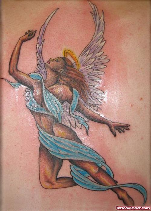 Flying Angel Tattoo On Back