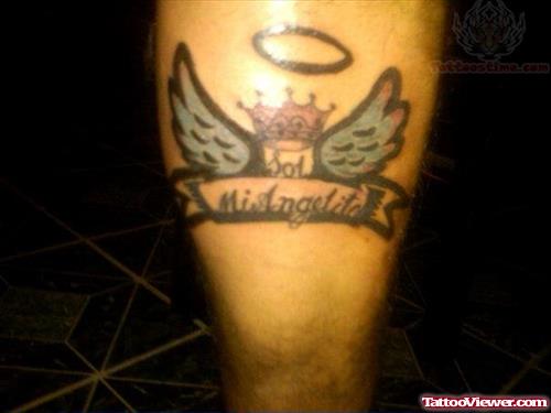 Angel Winged Crown Tattoo