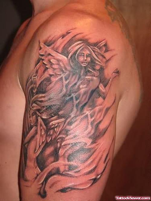 Classical Angel Tattoo