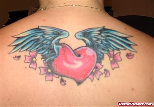 Amazing Angel Wings Heart Tattoo