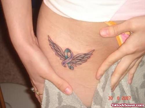 Angel Wings Hip Tattoo