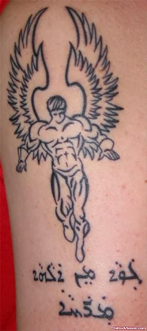 Outline Angel Tattoo