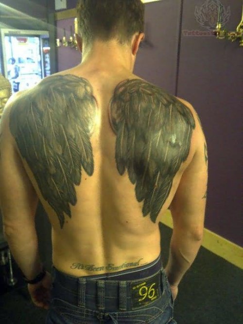 Angel Wings Tattoos On Back Body