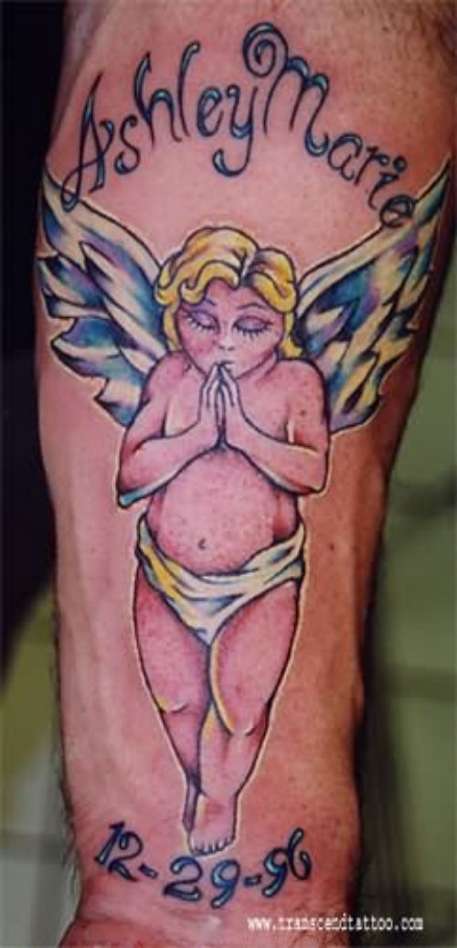 Praying Angel Tattoo On Wrist