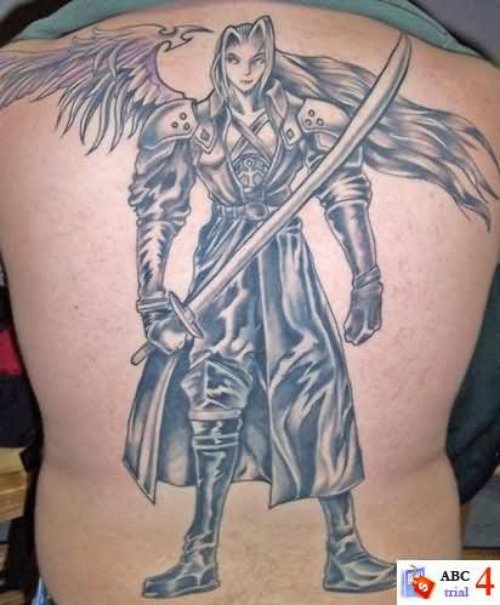 Angel With Sword Tattoos For Men