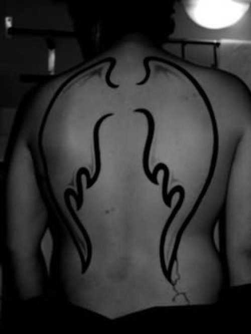 Wings Tattoo Outline For Back