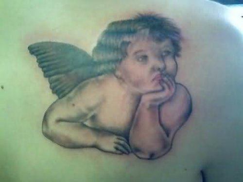 Angel Thinking Tattoo