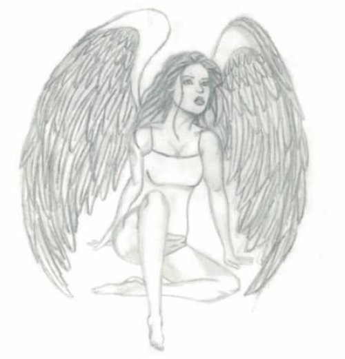 Angel Tattoo Sketch