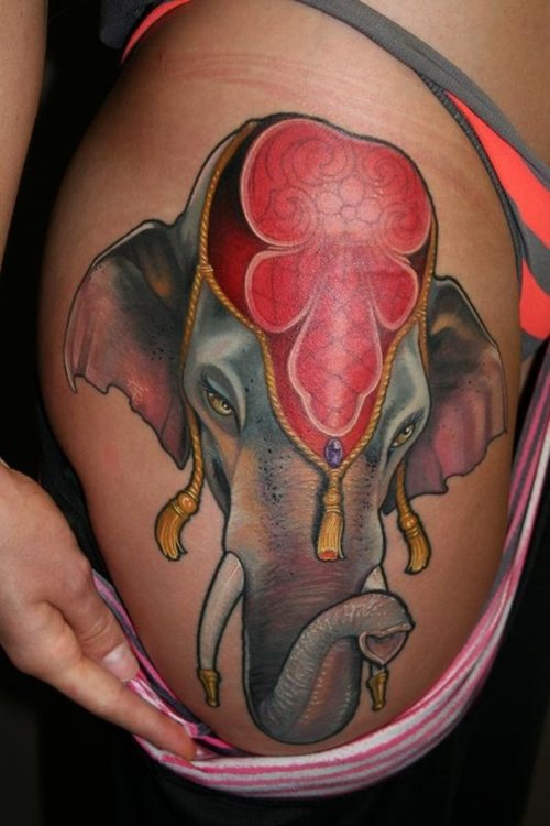 Elephant Head Animal Tattoo