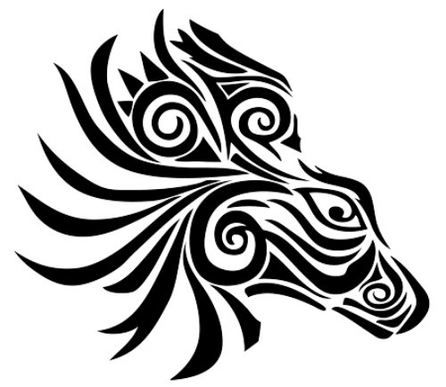 Black Tribal Animal Tattoo Design