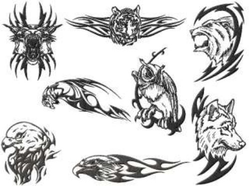 Black Tribal Animal Tattoos Designs