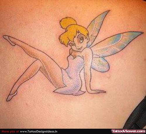 Colored Fairy Cartoon Animated Tattoo