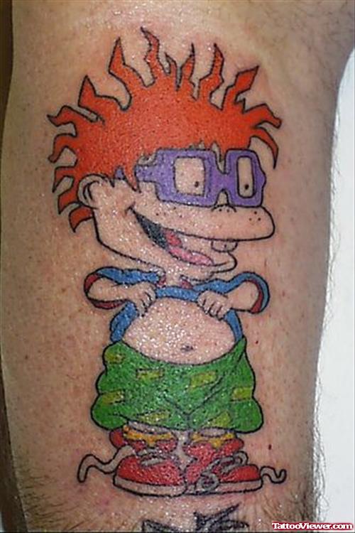 Chuckie Cartoon Animated Tattoo.