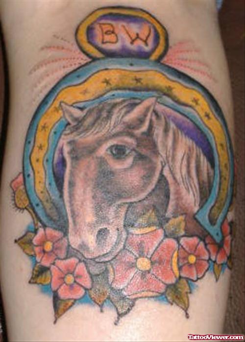 Flowers And Horsehead Animated Tattoo