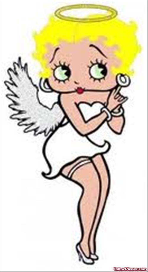 Angel Winged Animated Betty Boop Tattoo