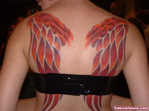 Animated Wings Tattoos On BAck