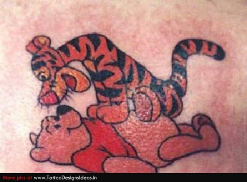 Tiger And Pooh Bear Animated Tattoo