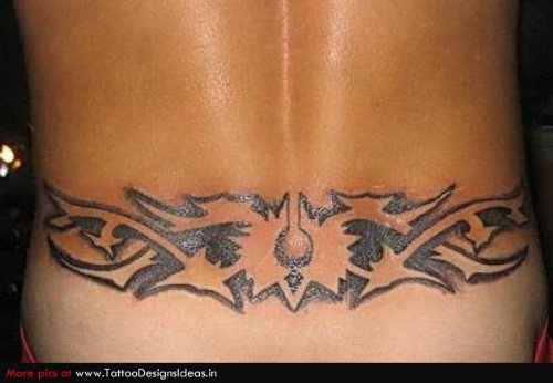Tribal Animated Tattoo On Lowerback