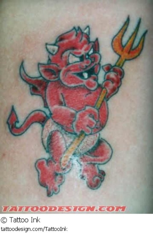 Amazing Red Ink Devil Animated Tattoo