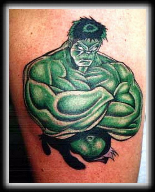 Green Ink Hulk Animated Tattoo