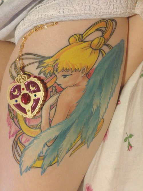 Anime Girl Color Ink Tattoos