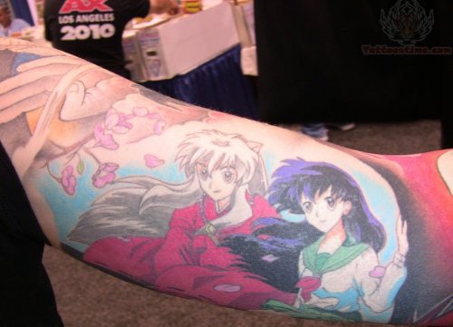 Anime Inuyasha Tattoo On Biceps