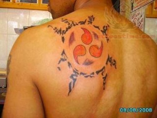 Naruto Anime Back Shoulder Tattoo
