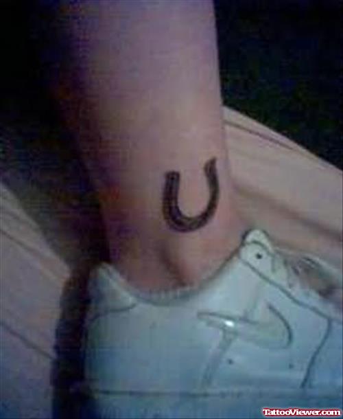 Horse Shoe Tattoo On Ankle
