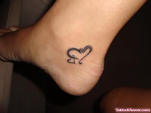 Grey Ink Ankle Tattoo On Ankle