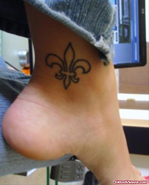 Fleur De Lis Ankle Tattoo