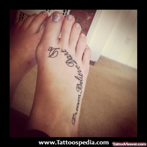 Lettering Ankle Tattoo For Girls