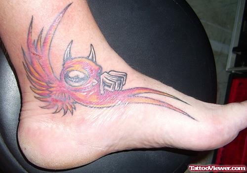 Devil Bird Ankle Tattoo
