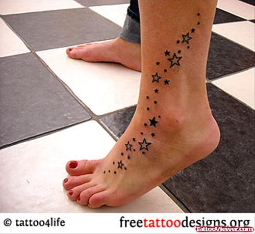 Amazing Ankle Stars Tattoos