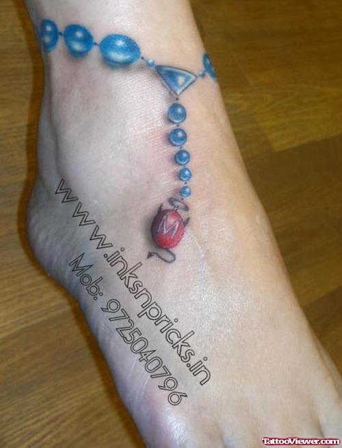 Devil M Rosary Ankle Tattoo